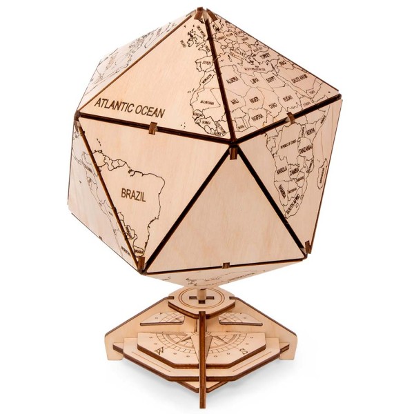 Eco Wood Art: Icosahedral Globe